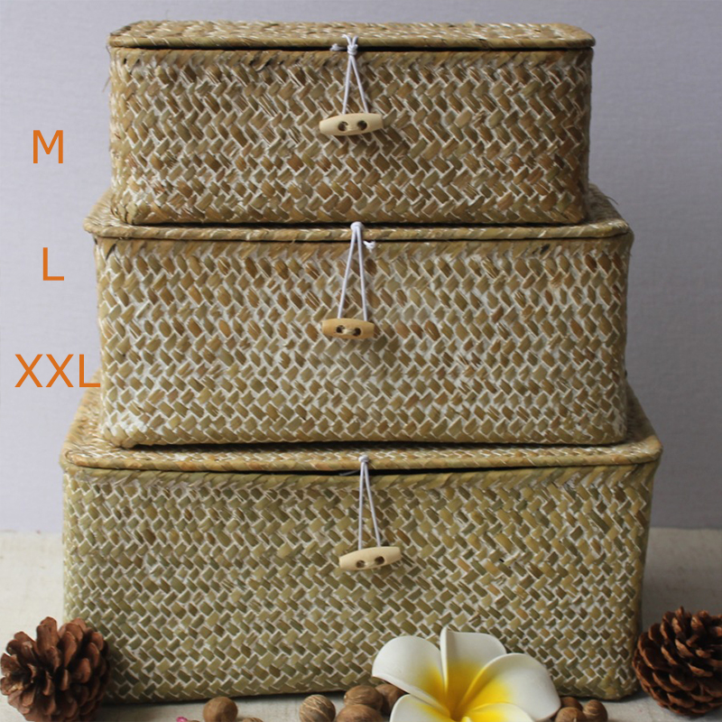 Seaweed Storage Basket Hand-woven Storage Box with... – Grandado