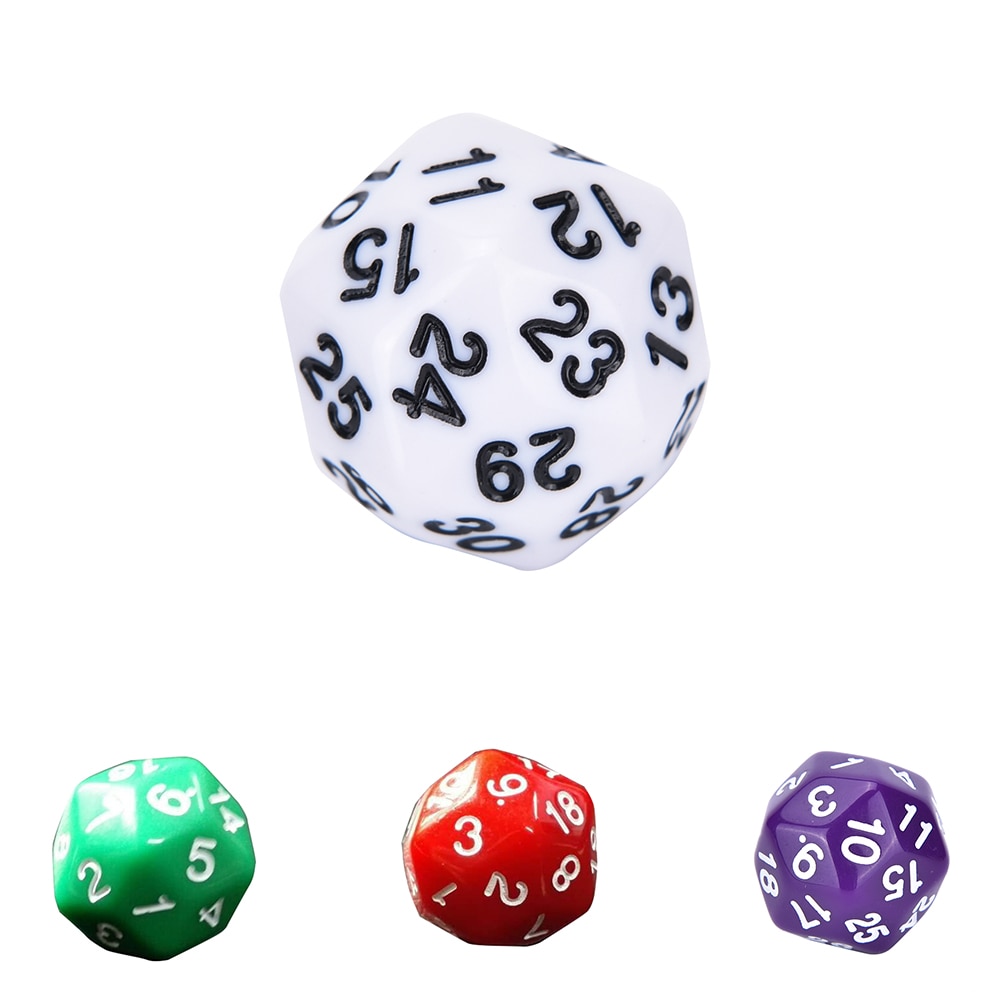 1 Pc Multi Hars D30 Dobbelstenen Rpg D & D Zes Ondoorzichtige Kleuren Polyhedral Voor Zijden Dobbelstenen Pop Voor game
