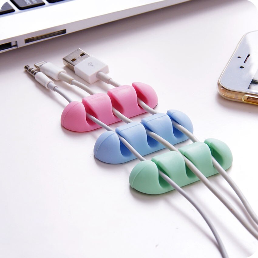 2 stk/parti selvklebende kabelklemme desktop usb-ledning ledningsfeste organizer laderlinje klebrig klemme veggmontert pluggplassering