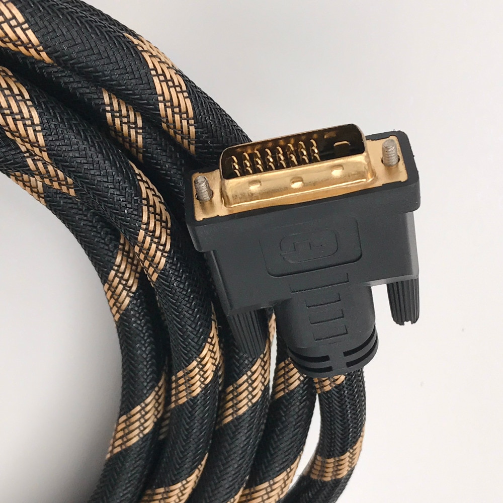 DVI 24+1 Dual Link Cable Gold Plated Male-Male Compatible DVI 24+5 Copper Cable Support 3D With Two Ferrite Cores 3m 5m 10m