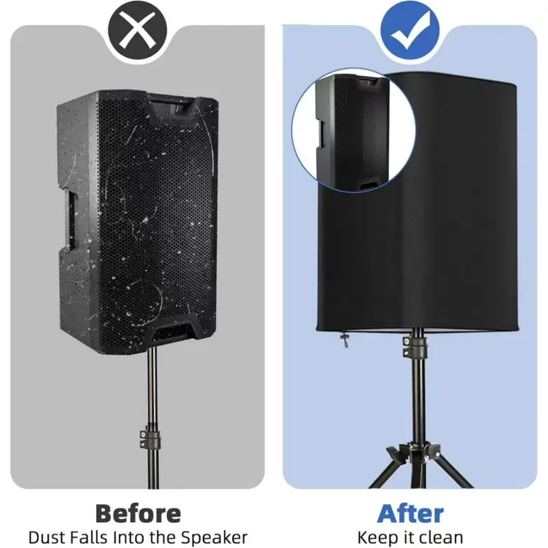 1 st slitstarkt väderbeständigt högtalarskydd - vattentätt, dammtätt och solbeständigt polyester för inomhus- och utomhusbruk, svart