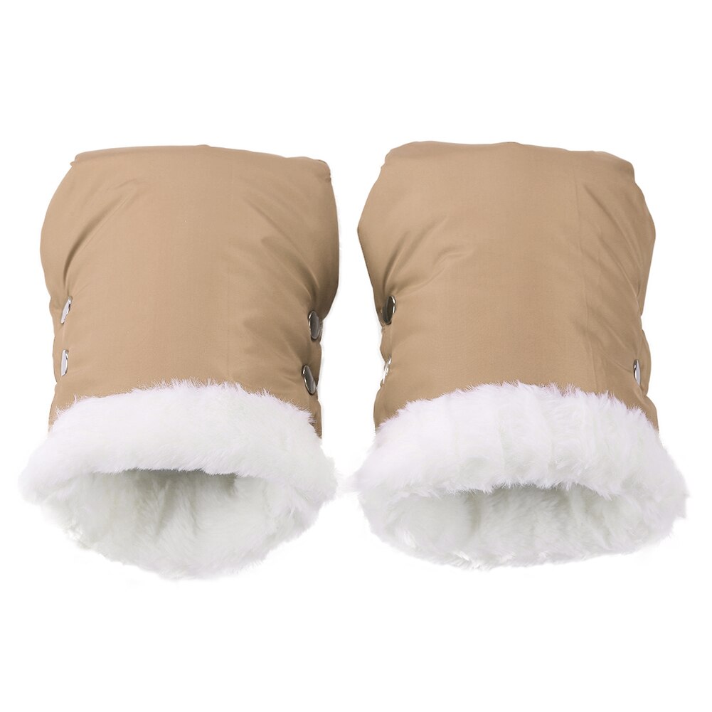 Winter Warm Stroller Gloves Waterproof Fleece Hand Muff Pram Accessories Mitten Winter Warm Gloves Pushchair Hand Muff: Camel