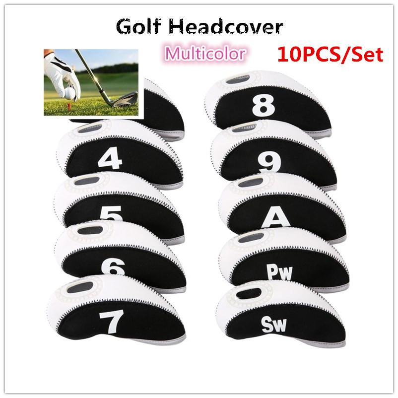 HobbyLane 10 unids/set número patrón Golf varilla de hierro cabeza cubiertas Protector Golf Rod manga Accesorios