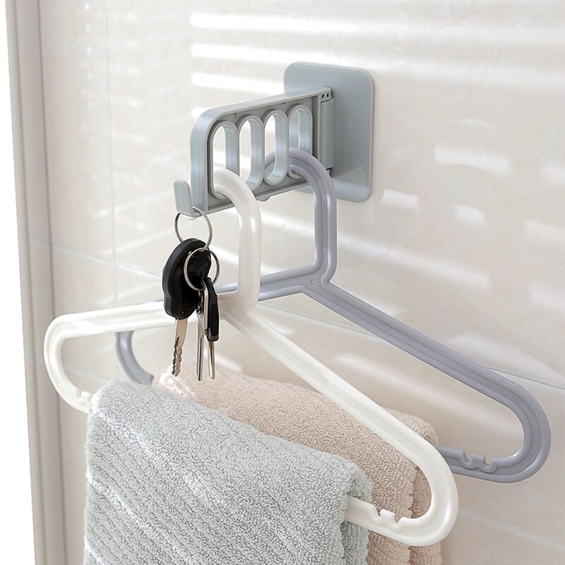 Nordic home veggmontert krok sømløs krok veggheng flere fire hull gummi krok kleshenger plast