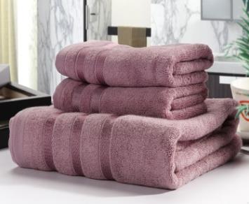 100% Bamboo bath beach towel sets for adults 3pcs/set face towels bathroom 34cm*74cm*2pcs bath towel 70cm*140cm*1pc: Purple