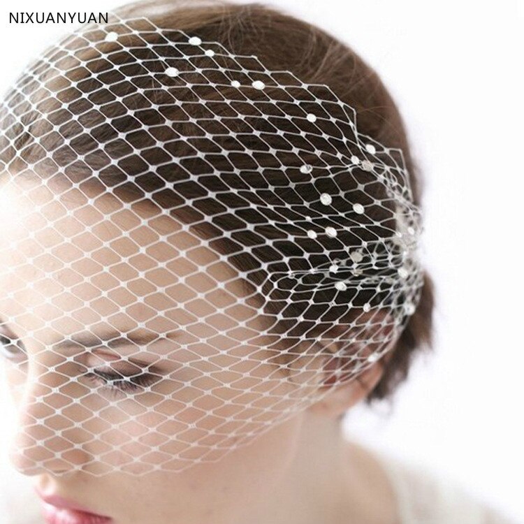 Sombrero de novia Vintage, Accesorios nupciales para el cabello de boda, flor, tul, velo de rejilla, diadema, velo de la cabeza,
