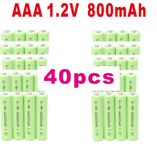 Aaa Oplaadbare Batterij Aaa 1.2V Batterijen 800 Mah Ni-Mh Batteies Oplaadbare Batterijen Voor Afstandsbediening Speelgoed (4 pcs-40 Pcs): 40 pcs