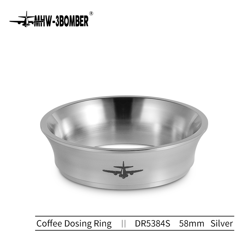 MHW-3BOMBER 51 mm & 58 mm Espresso-Dosiertrichter, Edelstahl, Kaffee-Dosierring, kompatibler Siebträger, Heim-Barista-Zubehör: Black