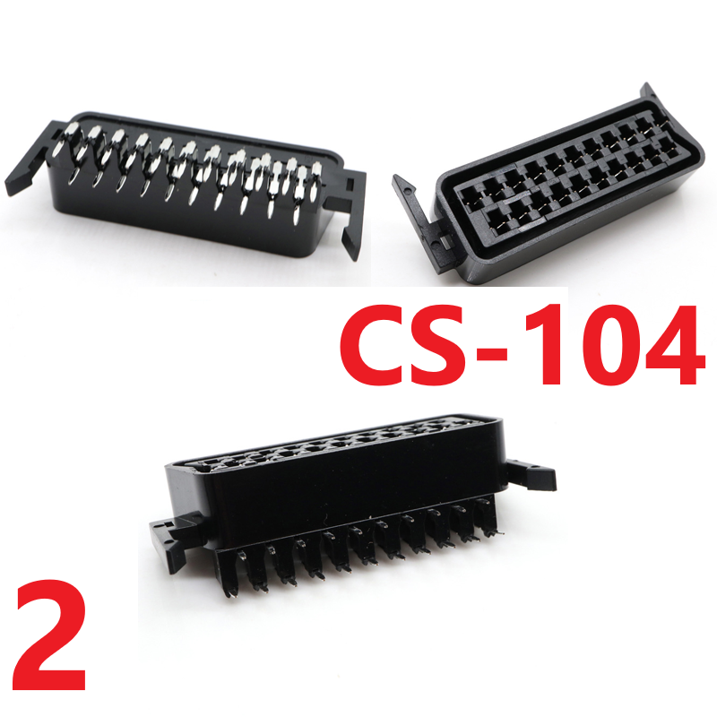 Scart 21pin broom head connector Socket set-top box STB with shield screw holes: 2