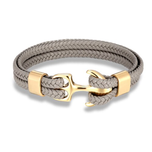 Mkendn Mode Lederen Armband Voor Mannen Black Braid Multilayer Touw Ketting Rvs Anker Mannelijke Sieraden Pulseras