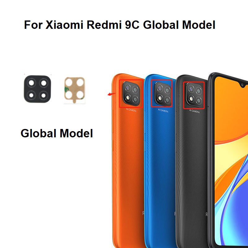Back Glas Voor Xiaomi Redmi 9C Rear Camera Lens Met Lijm Sticker Adhesive Nfc Global Model: Redmi 9c Global