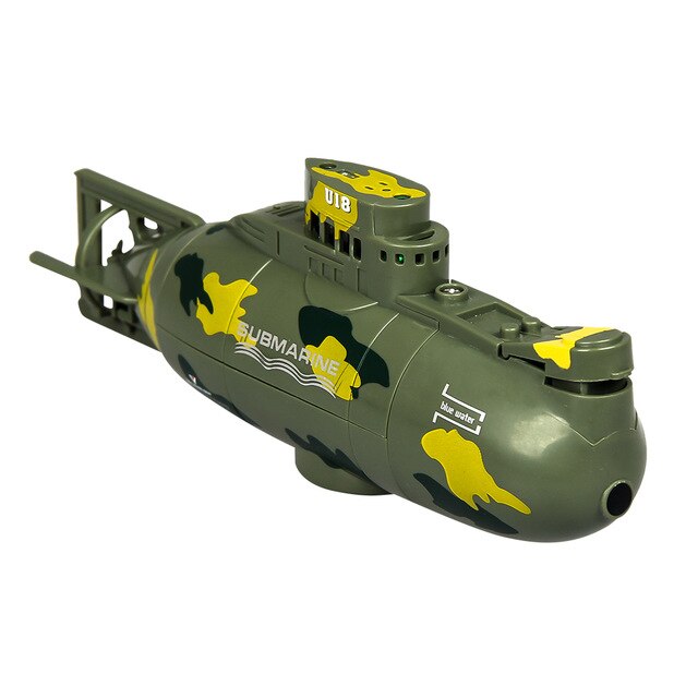 Mini rc ubåd 6ch fjernstyret speedbåd radiostyring elektrisk undervands drone legetøj til børn: Grøn