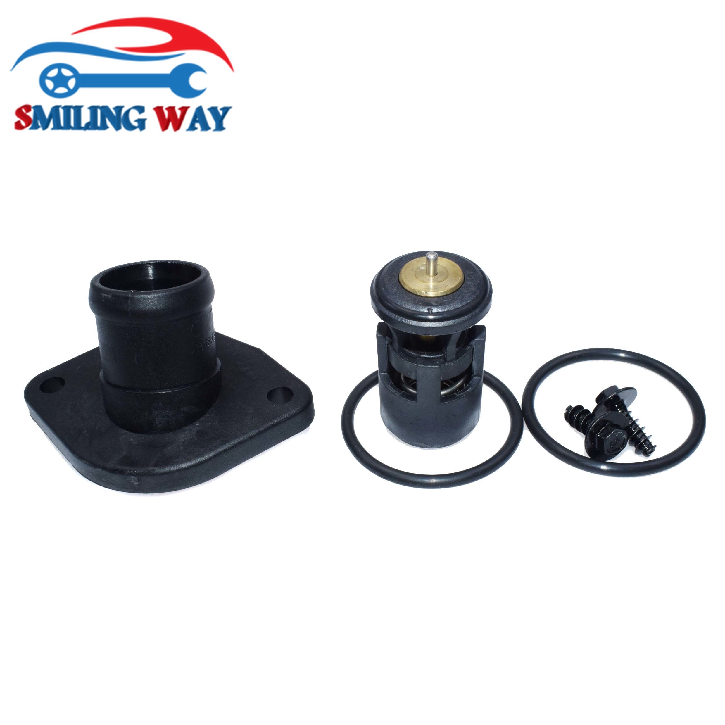 Coolant Water Flange Thermostat Cover Cap O-ring Bolts Gaskets For VW Seat Skoda Bora Caddy Golf Lupo Polo Vento 032121121B