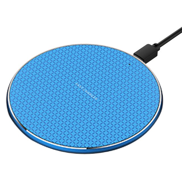 15W 10W Qi Wireless Charger For All mobile phones with wireless charging function Induction Fast Wireless Charging Dock Pad: 10W Blue