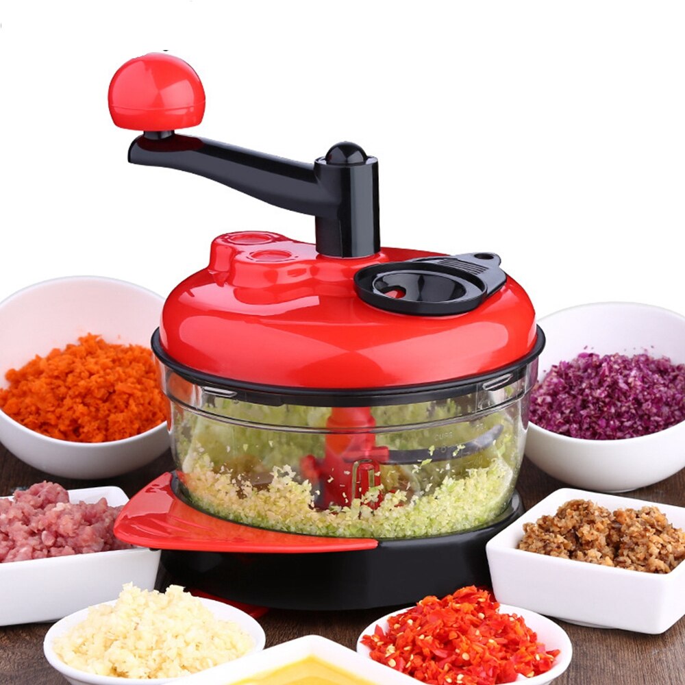 Manual Food Processor Portable Vegetable Meat Chopper Shredder Slicer Grinder Salad Maker Kitchen Tools 3 Speed Adjustable