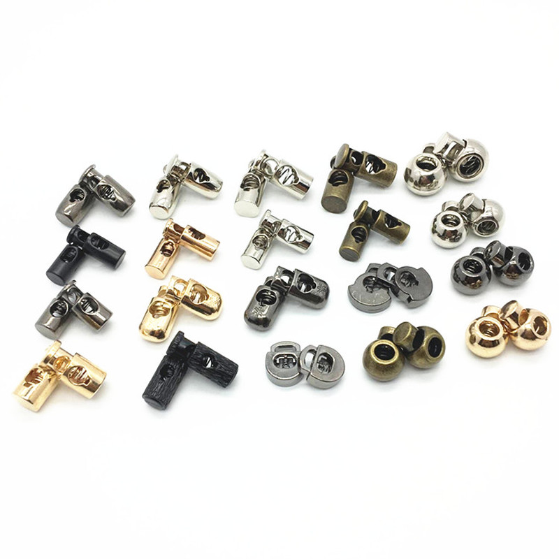 Metall Schnur Schloss Schnur Stopper Schaltet Clip Bekleidung Bungee Schnur Schloss Doppel-und Einzel Zubehör Kleidung Push-Lock Clips 5 stücke