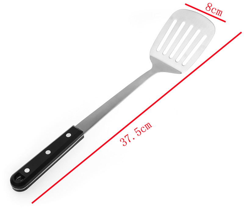 Kunststoff Griff wok Spachtel edelstahl kochen löffel haushalts lange griff Beschichtung Küche Dreher Löffel Mischen Leck Halfter