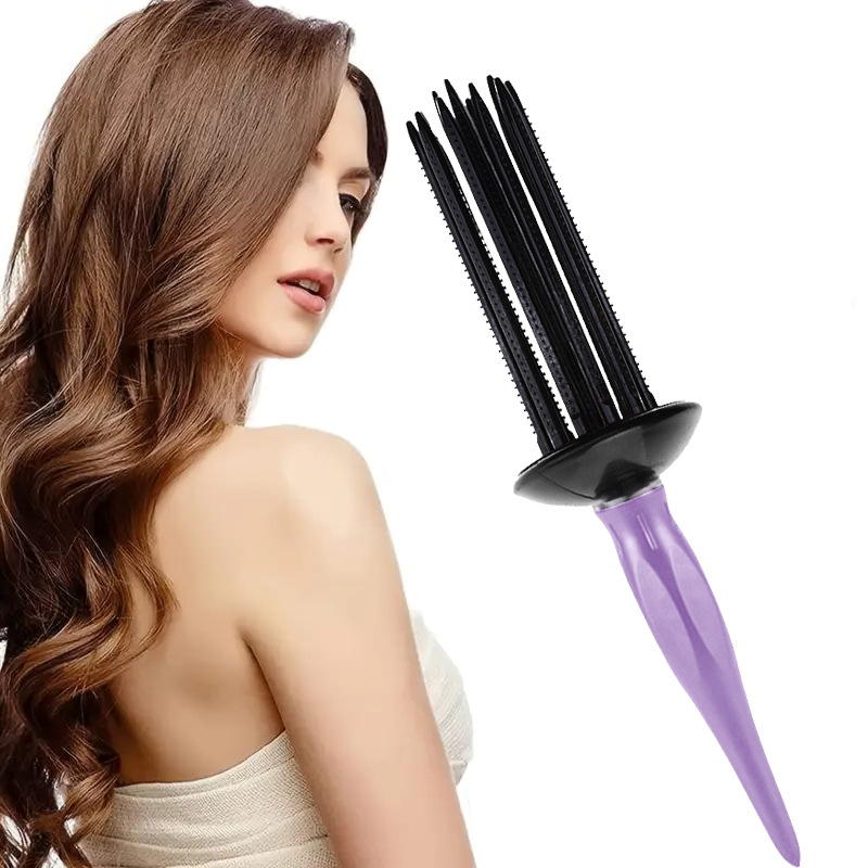 Brosse à cheveux ronde professionnelle, 1 pièce, rouleau de friser moelleux, peigne rond, baguette à friser, outils de coiffure pour Salon de coiffure: GRIS FONCÉ