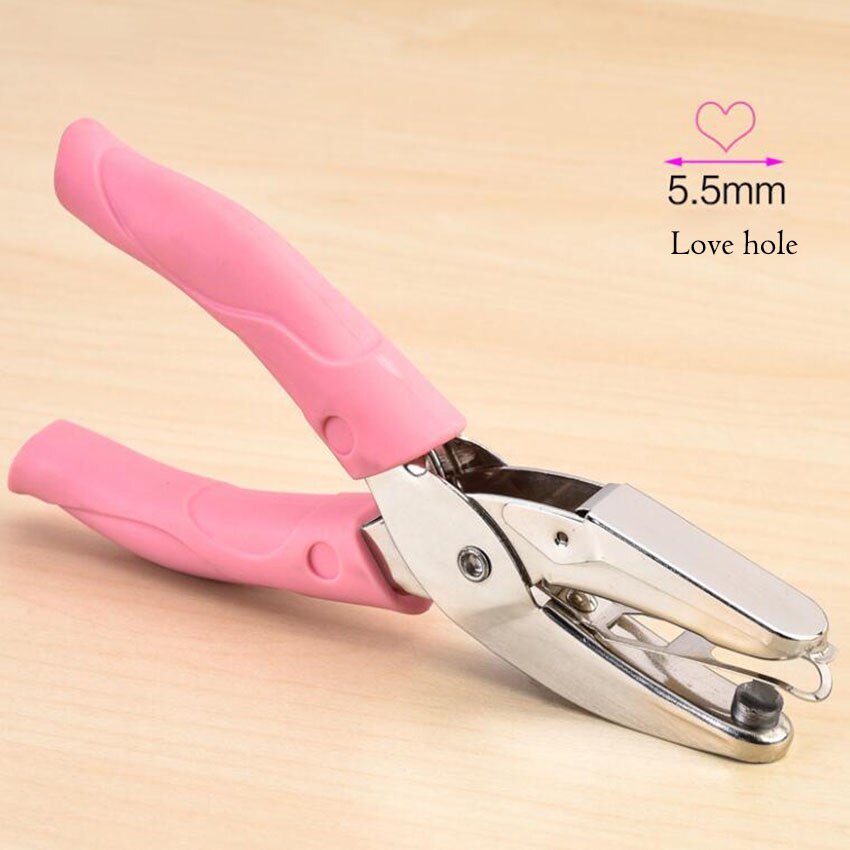 Diameter 1.5-6mm a4 papir hulmaskine cirkel kærlighed stjerne formet enkelt hul hulmaskiner gør det selv løs blade papir cutter stansemaskine: Kærlighed