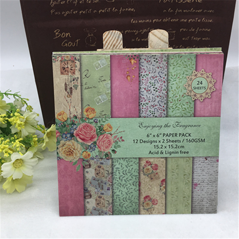 24 Sheets Scrapbooking Pads Paper Origami Art Background Paper Card Making DIY Paper Craft