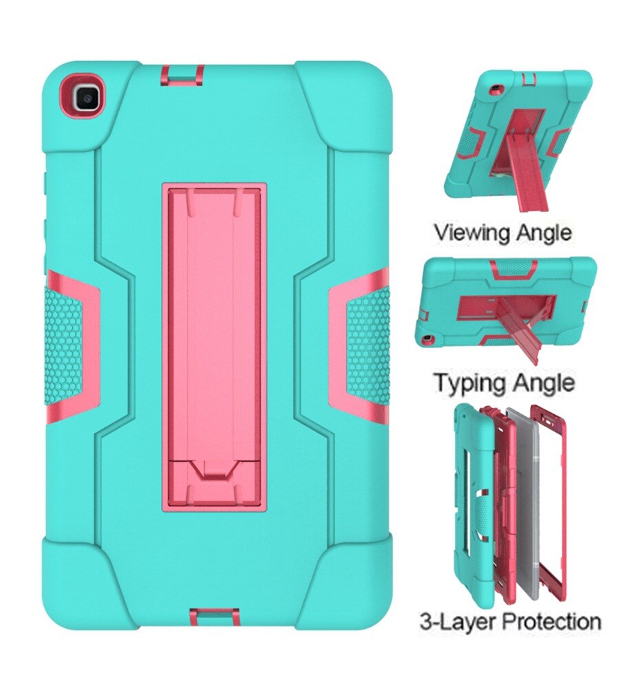 Dla Samsung SM-T290 case 8.0 "calowy T290 T295 krzemu odporny na wstrząsy tablet stojak Capa pokrywa dla Samsung Galaxy Tab A 8.0(2019)SM-T290: Green and Rose