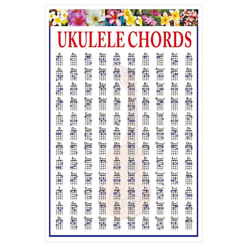 Ukulele ackord tabulatur ukulele nybörjare spelare ackord fingersättning övning diagram: Ljusgrå