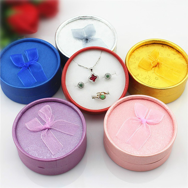 Paper Round Ring Earring Box for jewelery Boxes Packing Display Holder Carrying Cases Factory Small Silver