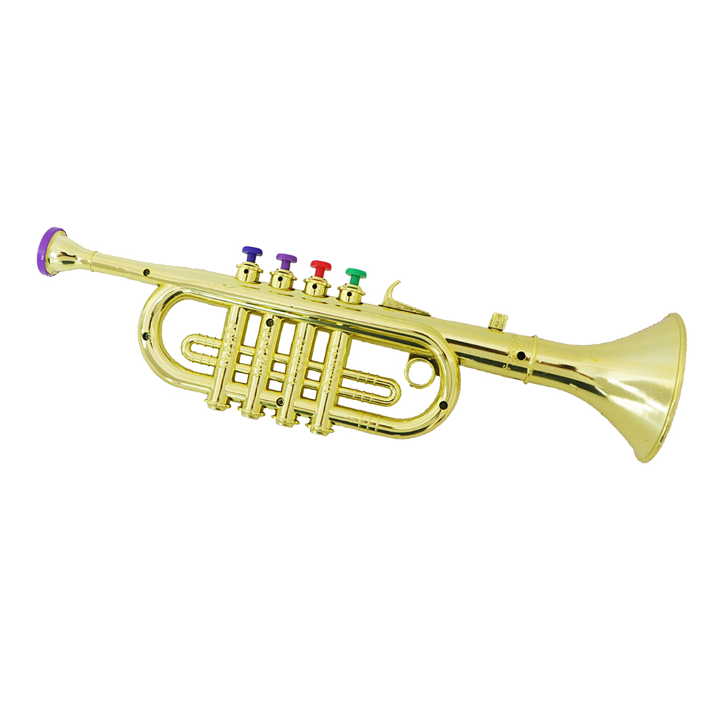 Trompet Wind Instrument Met 3 Kleurrijke Sleutels Te Spelen 3 Verschillende Noten