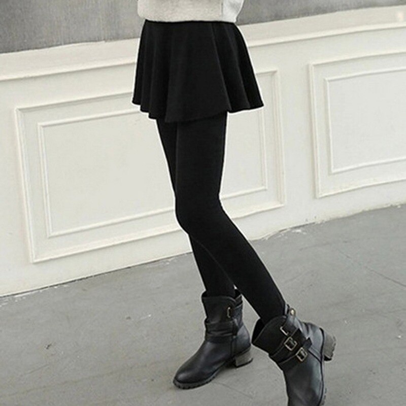 Las mujeres de arranque en de lana Legging falda tobillo-Leggins de longitud pantalón polainas femeninas con falda pantalón de otoño invierno: 921175