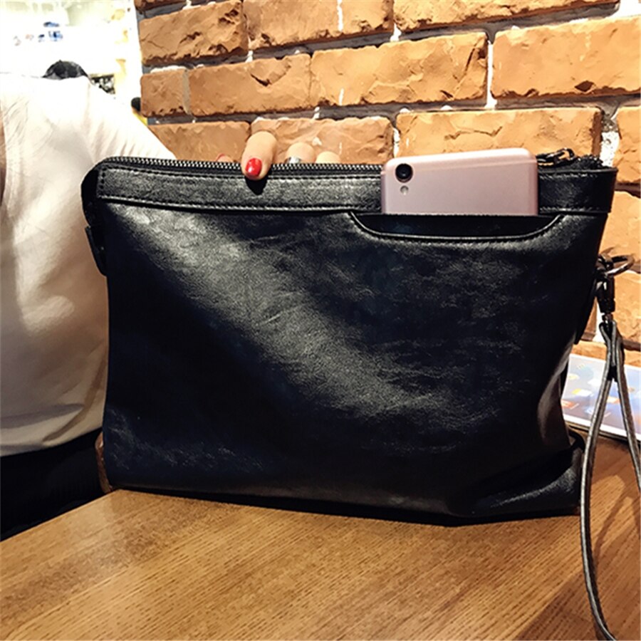 Zwarte Vrouwen Clutch Bags Portemonnee En Handtassen Grote Capaciteit Retro Envelop Schouder Messenger Bags