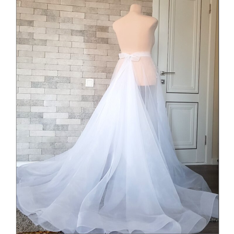 Organza Hochzeit Überrock Braut Trennt Rock Abnehmbare Hochzeit Zug Lange Tailing 3 Schichten Für Elegante Braut Zubehör