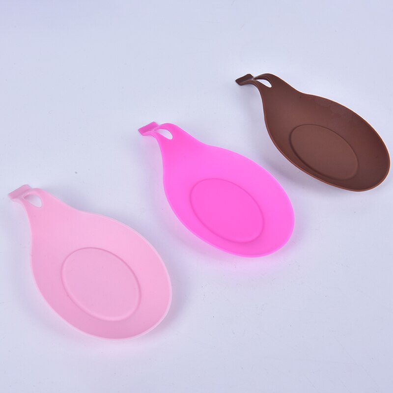 1pc dækkeservietter drikke glas coaster bakke ske pad spise måtte grydelapper silikone isolering ske hvile varmebestandig