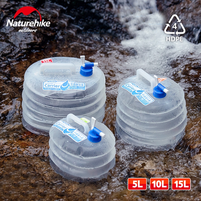 Naturehike Campeggio Esterno Benna Pieghevole Pieghevole Sacchetto di Acqua Contenitore Pieghevole Secchio/Rubinetto 5L/10L/15L Serbatoio di Acqua NH14S002-T