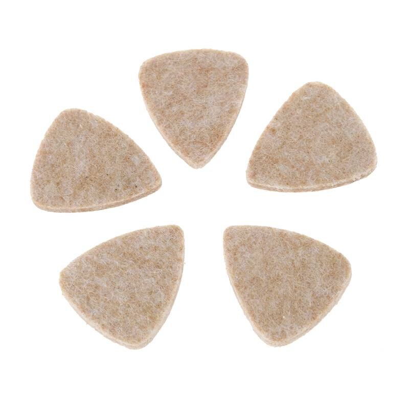 5 unidades de púas de fieltro de lana para ukelele duro y suave, púas para guitarra mandolina: Wood 