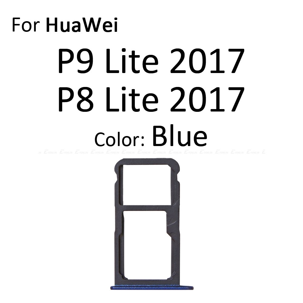 Sim Card Socket Slot Tray Reader Holder Connector Micro SD Adapter Container For For HuaWei P9 P8 Lite: For P9Lite 2017 Blue