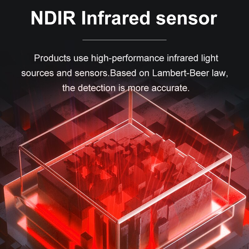 metal carbon dioxide detector infrared sensor carbon dioxide generator temperature and humidity CO2 three-in-one detector