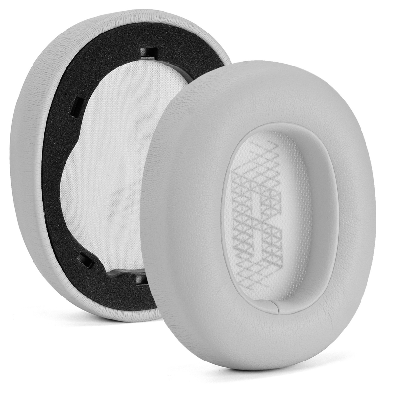 Lederen Kussen Oorkussen Voor Jbl E65BTNC Duet Nc LIVE650 Headset Oorbeschermers Memory Foam Cover Hoofdtelefoon Oorkussens: Gray