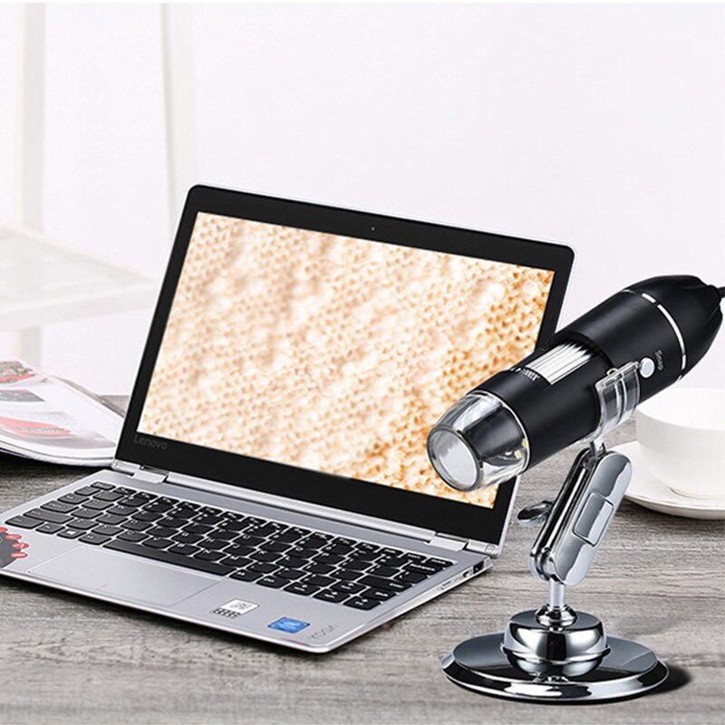 50-1600x USB Digital Microscope 8 LED Magnifier with Metal Stand 2MP 1080P Camera Endoscope For Phone PC Measurement Inspection