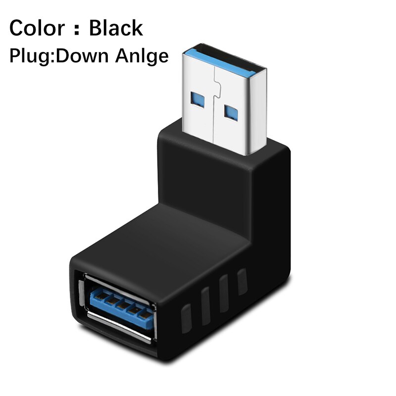 Data Transfer Splitter 90 Degree Left Right Angled USB 3.0 A Male To Female Adapter Connector For All Devices
