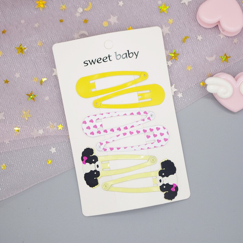 6PCS Neue Nette Cartoon Metall Druck Farbe Tier Baby BB Clips Kinder Headwear Kinder Zubehör Mädchen Haarnadeln Haar Clip: 13