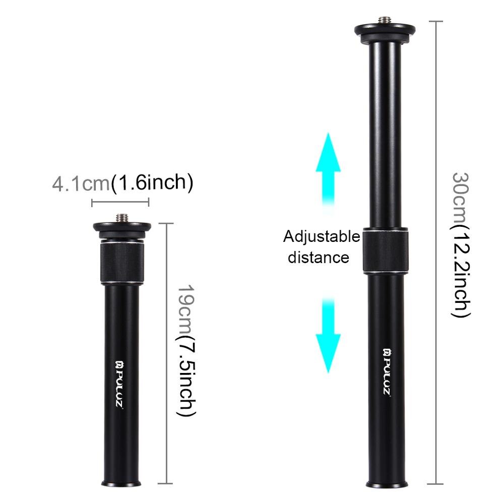 PULUZ Tripode DSLR 3/8'' Screw Metal Handheld Adjustable Tripod Mount Monopod Extension Rod for DSLR SLR Cameras