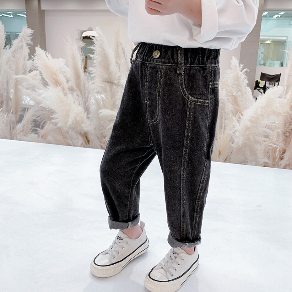 Kids Jeans Patchwork Peuter Jeans Effen Kleur Kids Jeans Meisjes Lente Herfst Meisjes Kleding