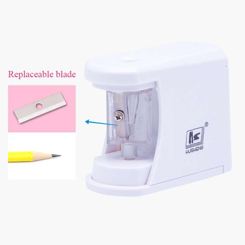 Sacapuntas eléctrico de un solo orificio, sacapuntas automático para de Chico, suministros de papelería escolar con batería