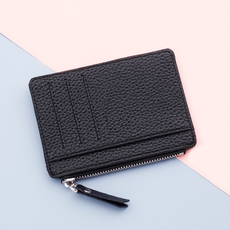 1Pc Mannen/Vrouwen Mini Id-kaart Houders Business Credit Card Houder Pu Leather Slim Bankkaart Case Organizer portemonnee Rits Unisex