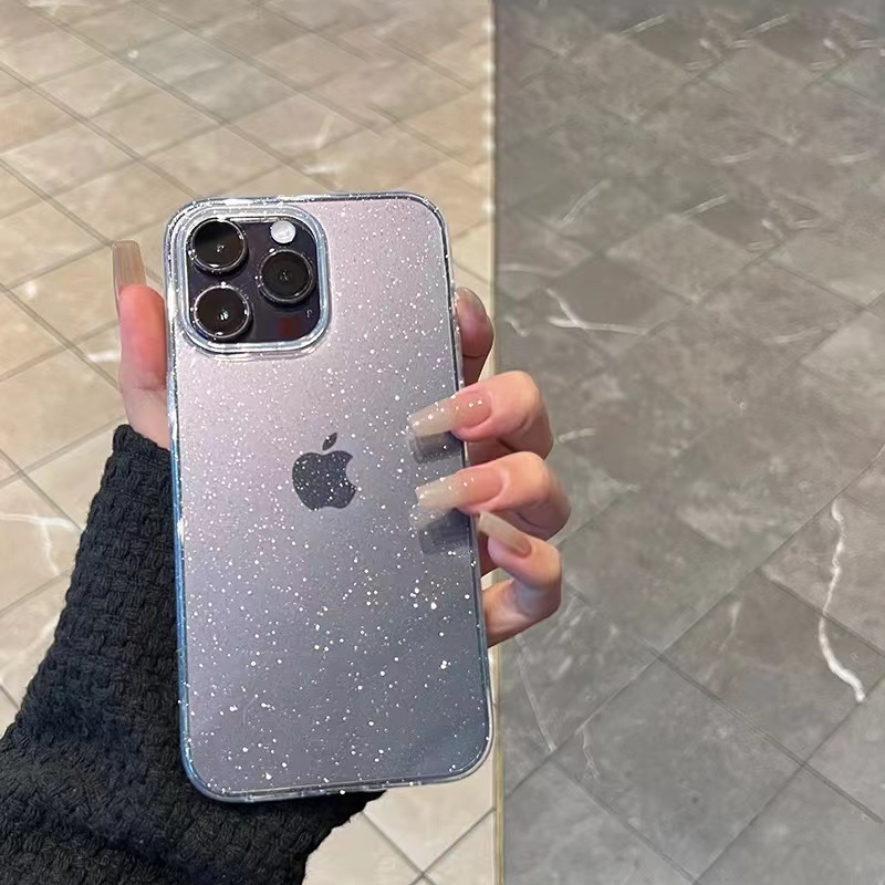 Coque de téléphone de luxe en Silicone souple à paillettes claires, étui antichoc pour IPhone 15 14 13 12 11 Pro Max 15 Plus X XS Max XR