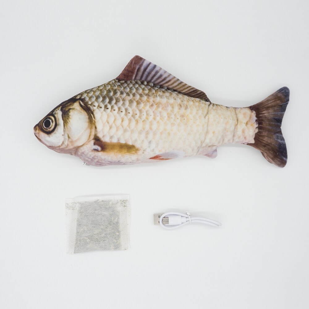 Jouets électroniques pour chats, poisson à l'herbe à chat, contrôle tactile, amusants, rechargeables, anti-stress, pour chats, chatons, chiens, produits pour animaux de compagnie: Carpe herbivore