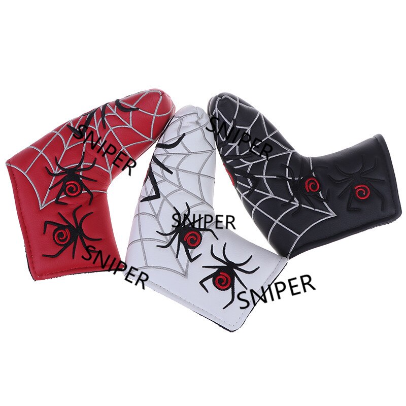 Nuovo ricamo Spider Golf Putter Cover con copricapo Web argento per Blade Golf Putte Head Cover 3 colori