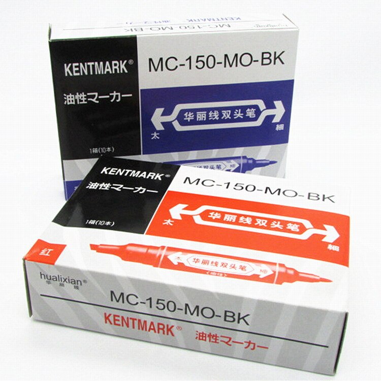 Bulk logistik kurer sort/blå/rød farve dobbelt hoved rund tå olie permanent tusch