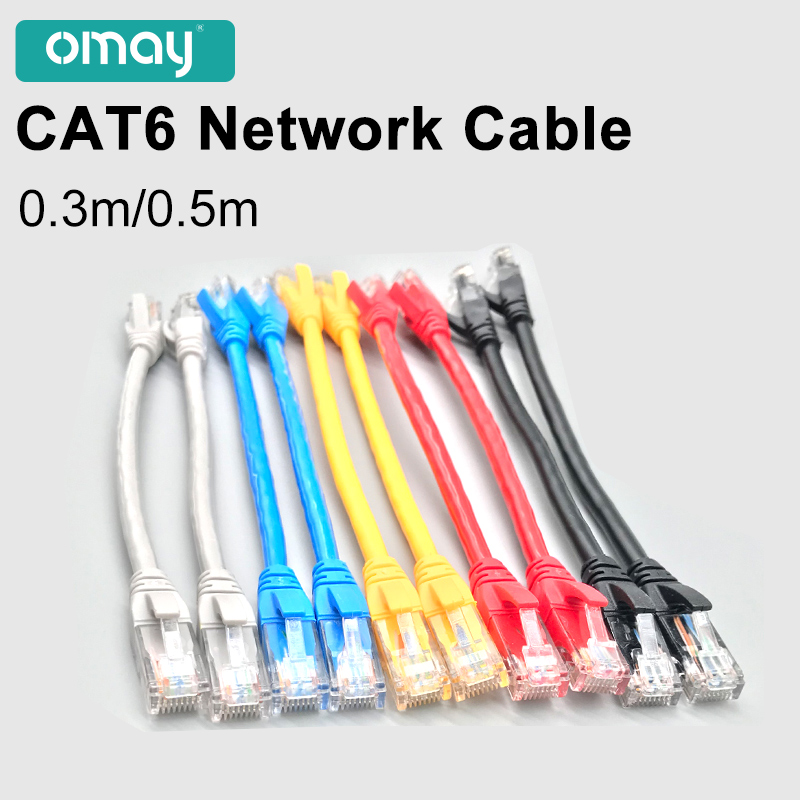50Pcs Ethernet Kabel Cat6 Lan Kabel 0.3M/0.5M Utp RJ45 Netwerk Patch Kabel Voor Ps Pc internet Modem Router