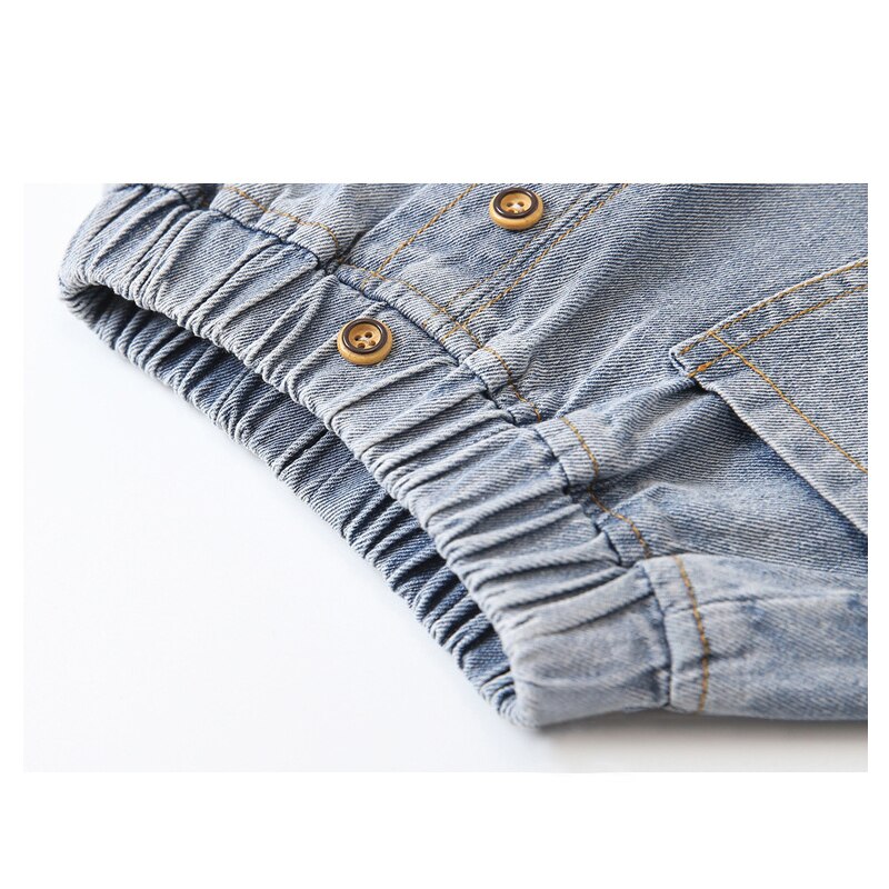 Nuevos pantalones vaqueros de para bebés, pantalones de mezclilla de Color liso con cintura elástica para otoño, pantalones vaqueros casuales para niños y niñas, ropa de primavera